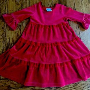 Hanna Andersson red twirl velour dress, size 4 (100). Perfect for the holidays!